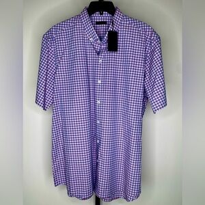 Zachary Prell Short-Sleeve Plaid Button-Down Shirt XL